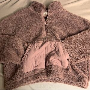 Cozy Plush Fleece Pullover in Mauve